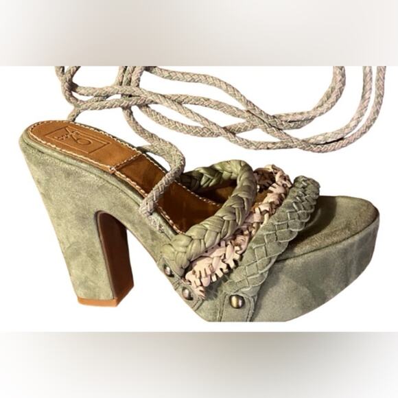 Bacio 61 Pandino jungle multi green platform high heel sandals - Picture 2 of 3